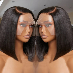 Parrucche Bob Corte in Capelli Veri Vietnamiti Economiche, Parrucche Frontali in Pizzo per Donne Nere, Campione Gratuito, Parrucca Frontale HD in Capelli Umani - Product Image 1