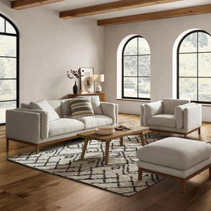 Juego de Sofás Modulares de Estilo Nórdico en Tela Gris para Sala de Estar de <span class=keywords><strong>Apartamentos</strong></span> y Hoteles, Sofá Seccional en Forma de L - Product Image 2