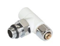 Robinet thermostatique en laiton chromé moderne et durable, à angle droit, pour systèmes de chauffage au sol (hydronique) pour appartements
