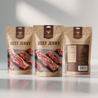 Sac à fermeture éclair en plastique de qualité alimentaire avec impression personnalisée Pochette debout Emballage de porc Sac de boeuf séché