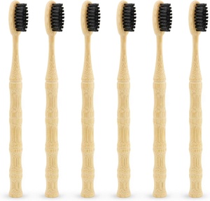 Brosse à dents d'hôtel en bambou naturel avec logo personnalisé, 100% biodégradable et respectueuse de l'environnement - Product Image 1