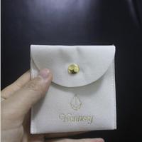 Pochettes à bijoux de luxe en velours rose/microfibre, taille personnalisée, impression sérigraphique pour emballage de colliers de pierres précieuses