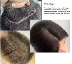 6x7真丝底纹，配100% 欧洲处女头发深波假发，适合女性金发碧眼犹太头发 - Product Image 5