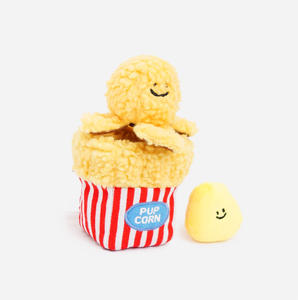 Juguete para Perros con Forma de Cubo de Palomitas de Maíz de Dibujos Animados, Juguete Masticable para Perros, Ecológico, Duradero, de Felpa, para Jugar a las Escondidas - Product Image 1