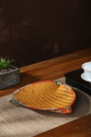 Plateau à fruits en bambou de forme irrégulière artisanale - Plateau de service pour Ramadan et mariage pour une décoration moderne de la maison