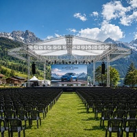 Estructura de aluminio resistente a la oxidación para banquetes al aire libre, sistema de truss para escenarios de bodas y eventos en jardines.