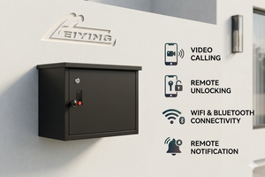 Boîte aux lettres intelligente pliable, boîte de livraison de <span class=keywords><strong>colis</strong></span>, boîte de livraison de repas pour extérieur, connectée en WIFI, livraison sans contact - Product Image 4
