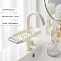 Support de rangement antirouille pour robinet de salle de bain, organisateur d'évier de cuisine pour le rangement du savon et de l'éponge