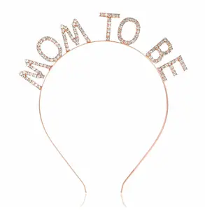 Go Party – bandeau de cheveux en alliage de métal brillant, cristal, strass, lettre, cadeau de maternité, Offre Spéciale