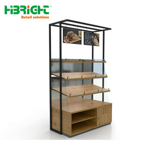 Estante para pan de 8L de capacidad, valla frontal de acero inoxidable, Panel lateral de vidrio de madera, superficie de recubrimiento en polvo para suministros de restaurante de Hotel - Product Image 5