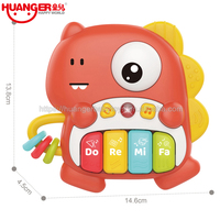 Huanger HE0550 Cartoon Dinosaur Animal Electronic Piano Keyboard Toy Mini Piano Keyboard Music Instrument Toy for Kids