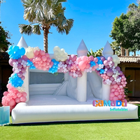 Château gonflable blanc, grand château blanc, mini combo avec toboggan pour fêtes d'adultes