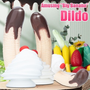 Dildo banane avec ventouse 184 mm à 228 mm, en silicone liquide réaliste, forme crème glacée, masseur point G pour femmes - Product Image 4