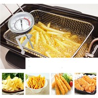 Thermomètre de cuisson à friteuse tendance 2026 avec tige en acier inoxydable de 30 cm pour viande, barbecue et confiseries