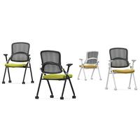 Chaise de formation pliable avec tablette d'écriture, accoudoirs, roulettes silencieuses, empilable, ergonomique, pour conférences et formations