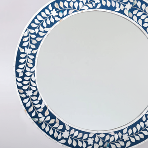 Luxueux cadre décoratif personnalisé miroir mural moderne vadrouille bois os incrustation résine artisanale pour salle de bain utilisation bonne qualité - Product Image 1