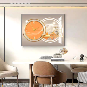 Nouvelle <span class=keywords><strong>Peinture</strong></span> <span class=keywords><strong>D</strong></span>écorative <span class=keywords><strong>Murale</strong></span> Intérieure Luxe Moderne Horizontale en Porcelaine de Cristal, Horloge <span class=keywords><strong>Murale</strong></span> Silencieuse pour Salle à Manger <span class=keywords><strong>d</strong></span>'Usine - Product Image 2