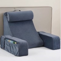 Coussin de lit multifonctionnel détachable en velours cristal pour lecture et canapé, oreiller inclinable en polyester