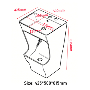 Lavabo sur pied en céramique de haute qualité pour salle de bain, avec double niveau intégré pour le lavage des mains et des pieds, idéal pour le Wudum et le <span class=keywords><strong>spa</strong></span> des pieds musulman. - Product Image 5