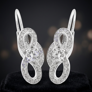 Romantic Cubic Zirconia Silver Crystal <b>Earrings</b> - Product Image 2
