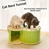 Tunnel pour chat en feutre en forme de S, lit cachette pliable, grande maison de jeu avec plateforme de repos sur le dessus pour plusieurs chats