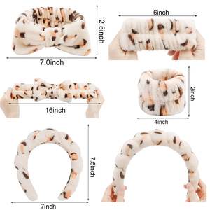 مجموعة ترويجية للعناية ببشرة الوجه سوار معصم مخملي سبا عصابة رأس فهد - Product Image 5