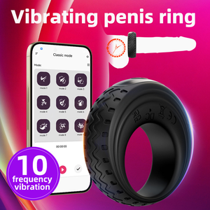 Anillo Vibrador para Pene con Control por Aplicación, Anillo de Silicona Inteligente con Bluetooth y Nervaduras para Retrasar la Eyaculación, Entrenamiento de Resistencia y Rendimiento para Hombres - Product Image 3