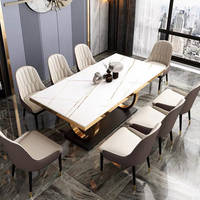 Ensembles de table à manger en marbre rectangulaires modernes de meubles de salle à manger nordique de luxe