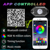 Auto-Unterbodenbeleuchtung mit Neon-Effekt, App-Steuerung, Millionen Farben, 4 LED-Pods, 12V RGB Rock Light