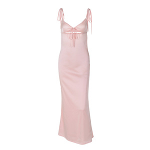 Nuovo Abito Estivo Europeo e Americano alla Moda, Sexy con Scollo a V e Spalline, Vestito Lungo Senza Maniche in Pizzo per Donne - Product Image 2
