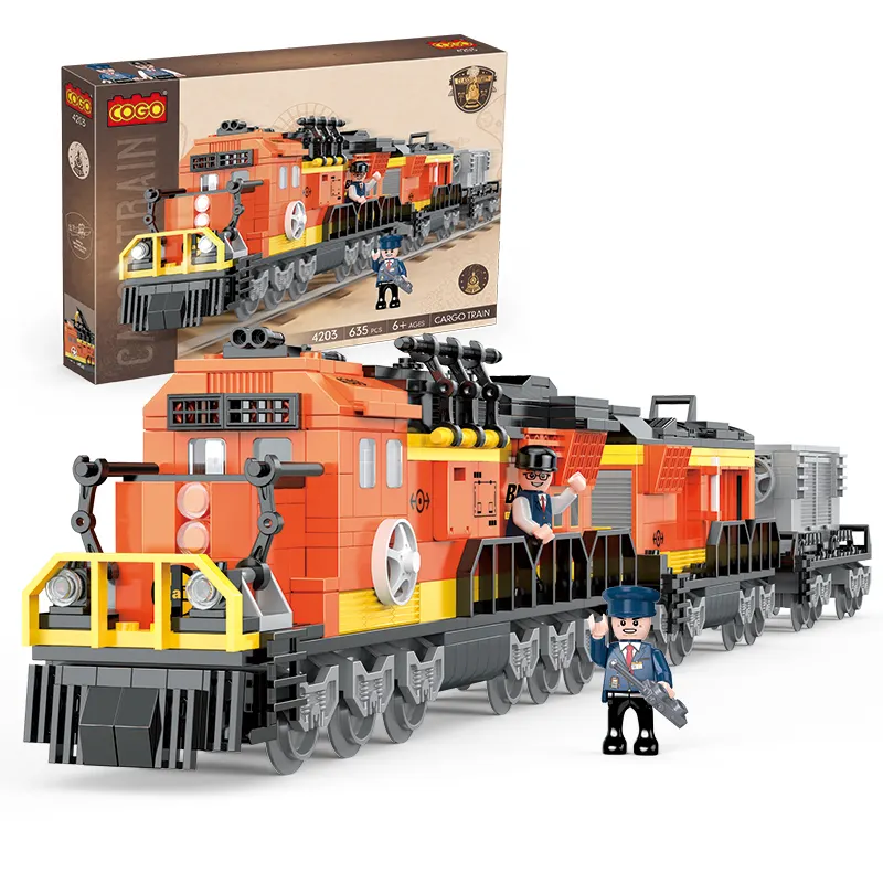 COGO City DIY Construct Block Build Freight Train Kids Building Blocks Toy Set