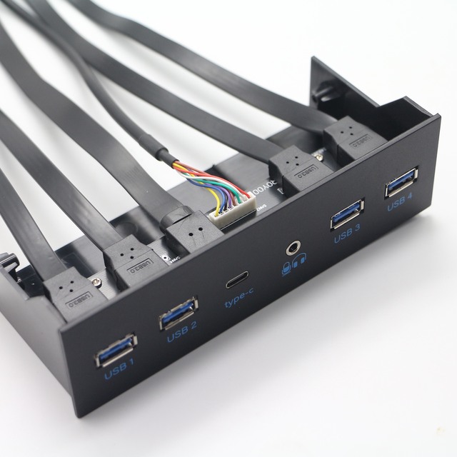 Desktop Computer Case Cable Front Panel Power LED HDD LED USB2.0 Type-c Audio Awitch Button PC Panel Interface Cable