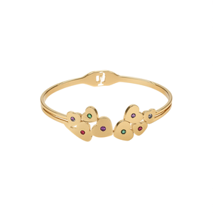 Bracelet tendance en acier inoxydable 316L plaqué or PVD, design cœur avec pierres colorées, bijoux pour femmes - Product Image 2