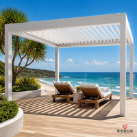 MEIXIN ORLANDO Villa de luxe moderne, pergola bioclimatique motorisée en aluminium avec verre feuilleté, pour patio extérieur