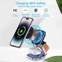 Station de charge AFY Factory nouvelle génération, haute qualité, D2, 3 en 1, pliable, magnétique, charge rapide 15W pour téléphone, montre et écouteurs sans fil.