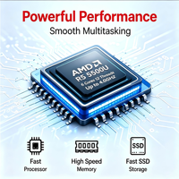 Laptop IPS Layar Sentuh 15.6" 360° Lipat Baru Windows 11 Home AMD Ryzen5 5500U 6 Core SSD 2-in-1 Bahasa Inggris EU