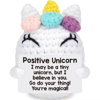 Positieve handgemaakte emotionele dieren emotionele eenhoorn ondersteunende positieve eenhoorn knuffels gehaakte eenhoorn