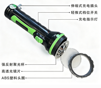 Lampe torche LED rechargeable, haute puissance, lumière puissante, longue portée, corps en plastique pour éclairage d'urgence extérieur, hôtel, incendie