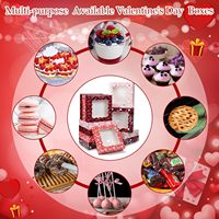 Boîtes à biscuits Saint-Valentin avec fenêtre en forme de cœur, conteneurs à pâtisserie auto-ouvrants pour fraises et beignets
