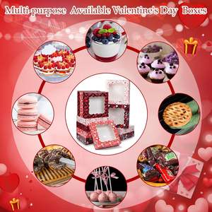 Cajas para Galletas del Día de San Valentín con Ventana en Forma de Corazón, Contenedor para Postres de Panadería, Caja para Pasteles con Apertura Automática para Fresas y Donuts - Product Image 3