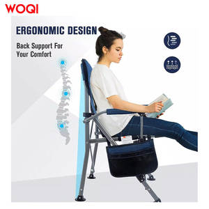 Chaise de camping portable Woqi, structure en aluminium, tissu Oxford, pliable, avec porte-gobelet et sac de rangement - Product Image 4