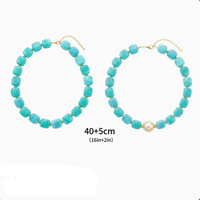 Collar de Resina Colorido para Mujer a Bajo Precio, con Diseño de Bloques de Color y Patrón de Mármol, Ideal para Vacaciones de Verano en la Playa