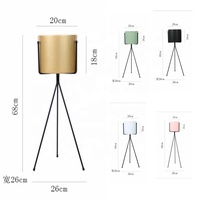 Pot de fleurs décoratif en métal pour la maison et le jardin, pot à plantes en fer, pot à bonsaï en acier doré avec support en métal