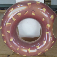 Vente chaude Anneaux de natation gonflables en PVC écologiques portables en forme de biscuits et de beignets pour enfants et adultes
