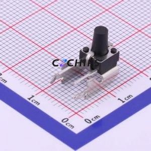 TS-1093B-A11B3-D2 Tactile Switch Through hole Component THT Switch Single Pole Single Throw Round Button 2.5N Right Angle Insert - Product Image 1
