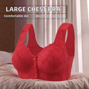 Nuevo sujetador con copas grandes y moldeadas, ajustable, sin aros, con soporte, almohadillas extraíbles, cómodo, transpirable, de jacquard liso para mujer. - Product Image 2