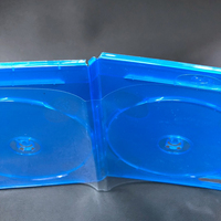 Boîtier de rangement double disque 14 mm en PP bleu personnalisé pour jeux Blu-ray DVD, coque de protection pour supports multimédia PS4 PS5