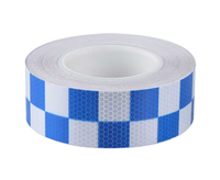 Ruban Réfléchissant Prisme à Carreaux Bleus et Blancs MAYSUN Imprimable pour la Sécurité Routière et les Véhicules