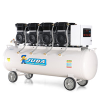 Compresseur d'air sans huile JUBA 1800W 160L, type piston portable pour le travail du bois et la peinture au pistolet