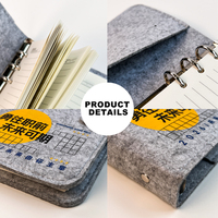 Carnet de notes en feutre écologique avec logo personnalisé, motif textuel, élégant et pratique, journal de bureau, impression par transfert thermique pour